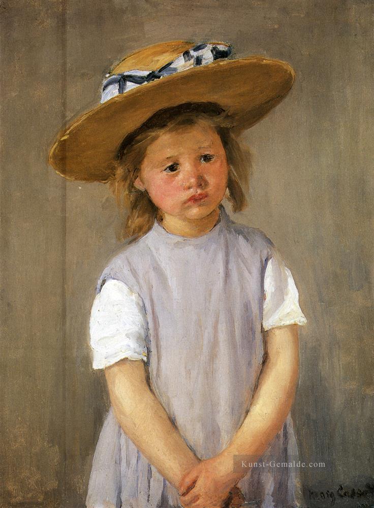 Kind in einer Strohhut Mutter Kinder Mary Cassatt Ölgemälde